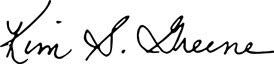 kim greene's signature